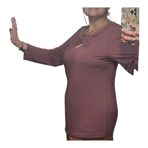 NWT Carmen Marc Valvo Women’s Rose Pink Tunic Top Stretchy Designer Blouse Sz XL - Picture 3 of 6